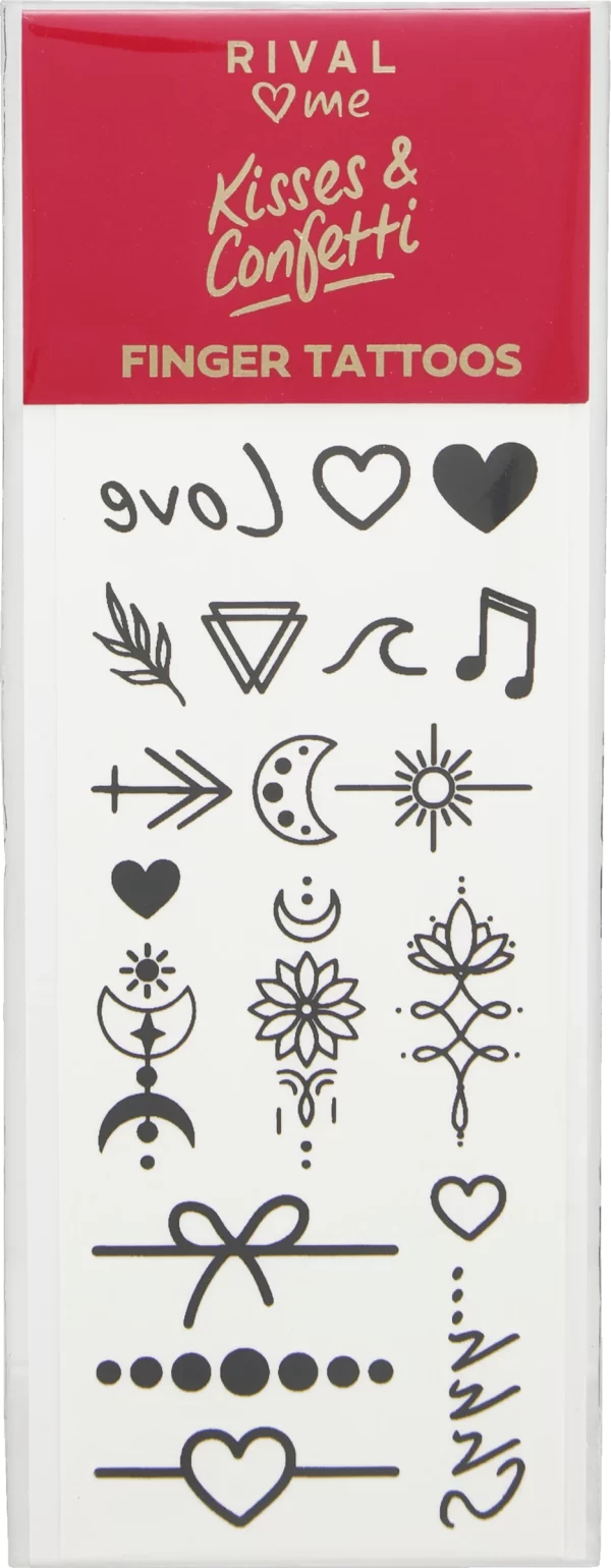RIVAL Loves Me Kisses & Confetti Finger Tattoos 1