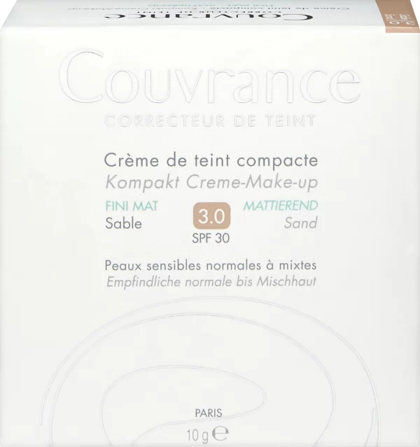 Avène Couvrance Kompakt Creme-Make-up Mattierend Sand 3.0 1