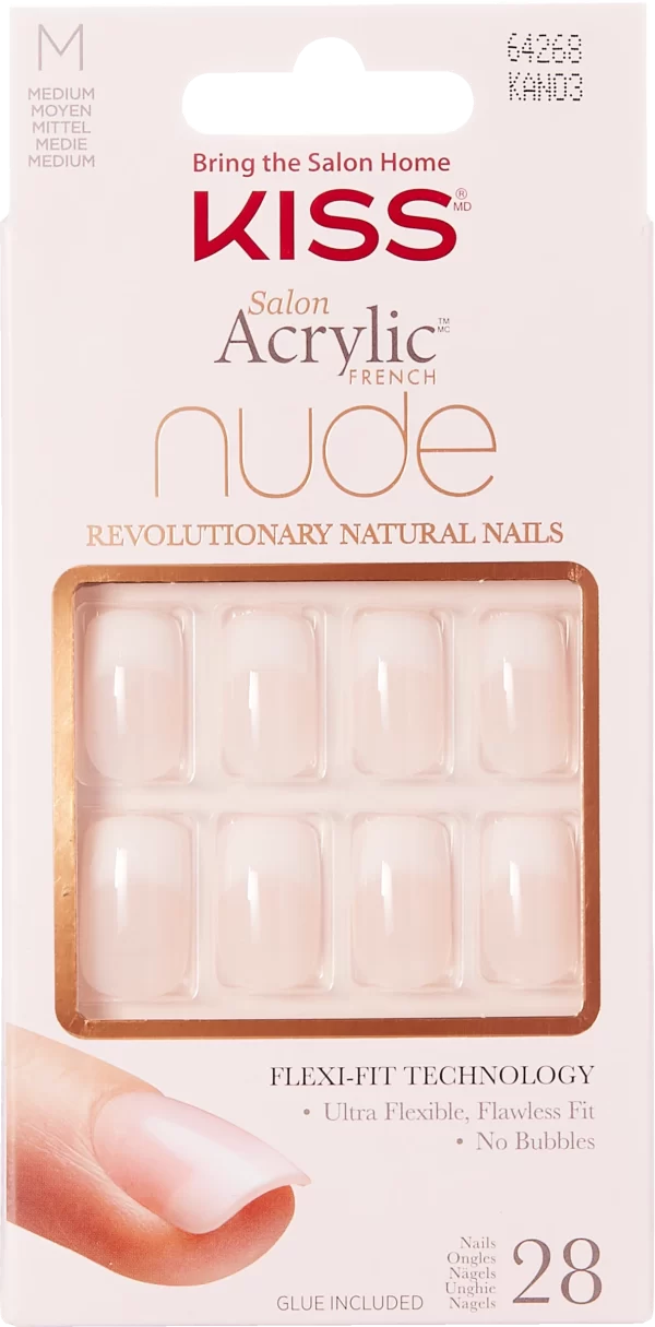 KISS Salon Acrylic Nude French Nails Selbstklebende Fingernägel Cashmere 1